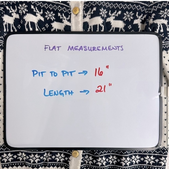 Maxmid Cream Navy Jacquard Moose Print Fair Isle Button Up Knit Cardigan S - Picture 5 of 11